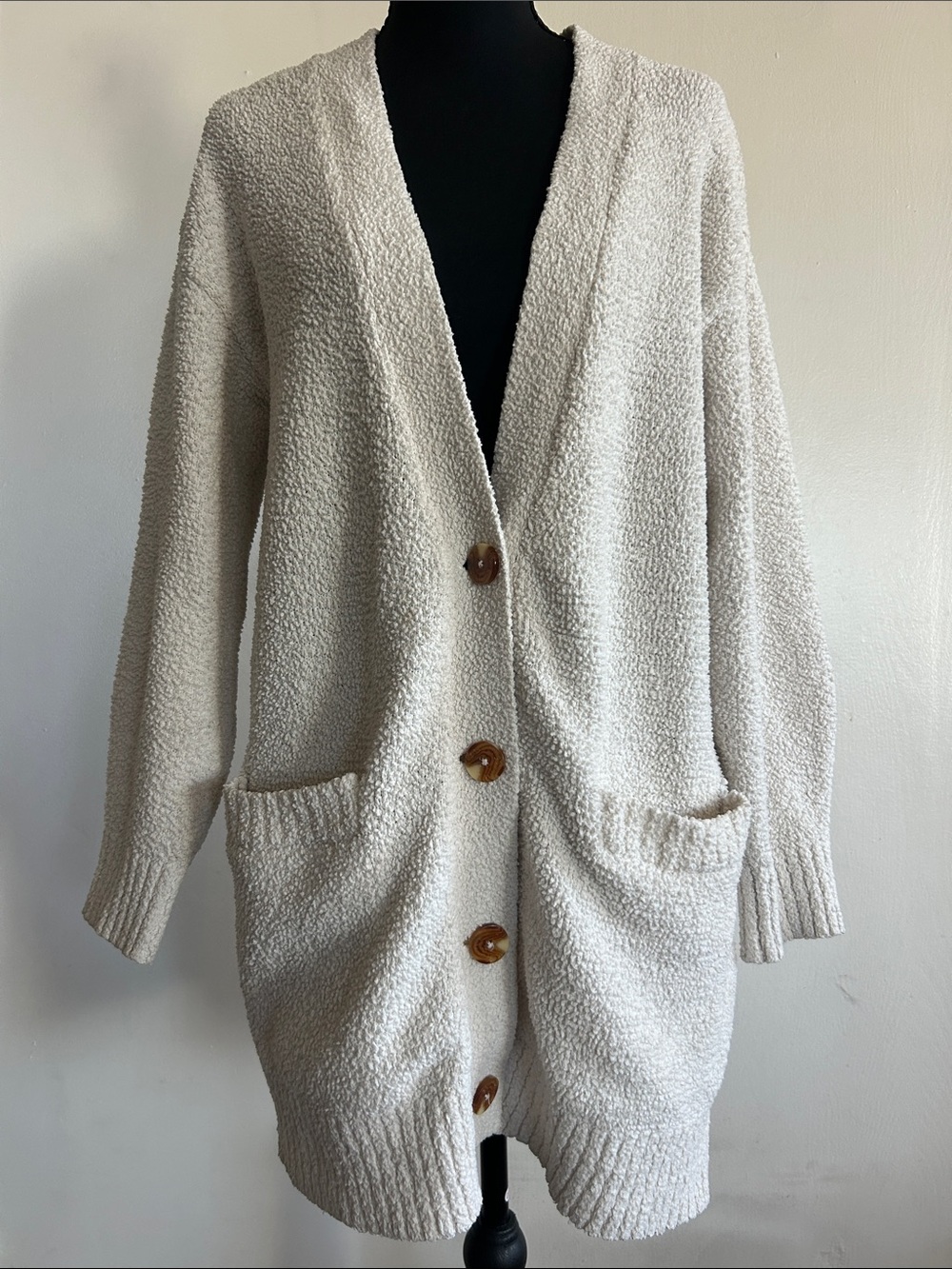 UGG Cream Joselyn Lounge Cardigan with Pockets Soft Knit Neutral Slouchy